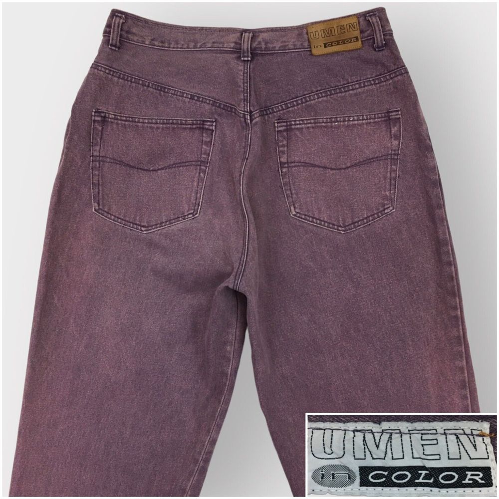 Vintage UMEN Jeans Mens‎ Size 32x33 Purple Wash Loose Fit Tapered Baggy Y2K 90s - Picture 1 of 9